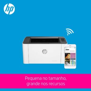 Impressora HP Laser 107w Laser Preto Wi-Fi (4ZB78A) - Woozen