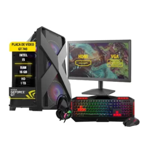 Pc Gamer Completo i5 16Gb Hd 1Tb Gt740 Fonte 500w Monitor 19 - Woozen
